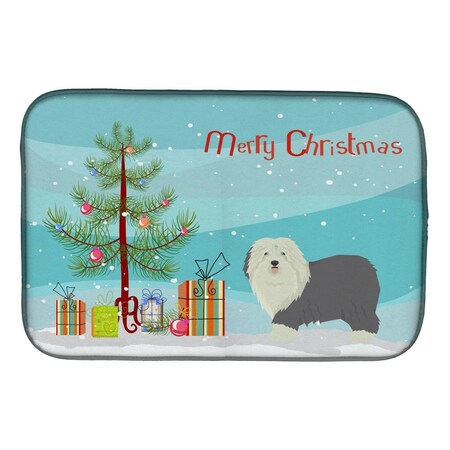 Carolines Treasures Old English Sheepdog Christmas Tree Dish Drying Mat CK3552DDM